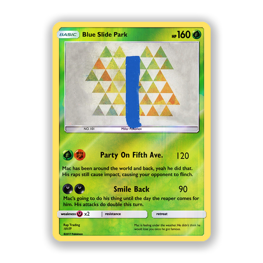 Mac Miller Blue Slide Park Holographic Pokémon Card