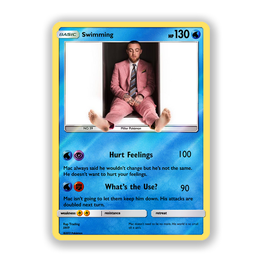 Mac Miller Swimming Holographic Pokémon Card