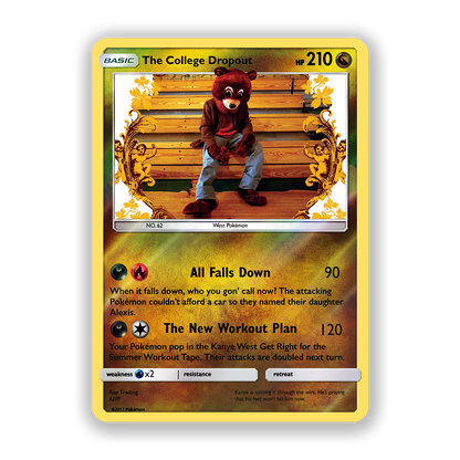 Kanye West The College Dropout Holographic Pokémon Card