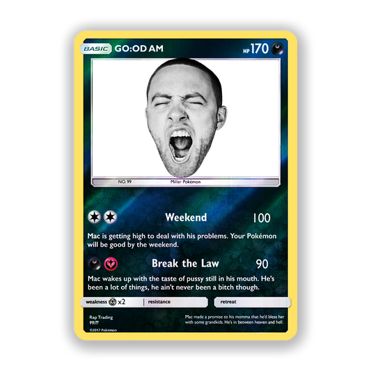 Mac Miller GO:OD AM Holographic Pokémon Card